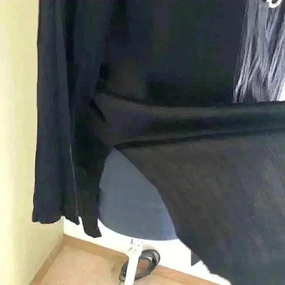 VTG ACW DESIGN Black Asian inspired tunic with frog clasps Long Sleeve Large - Picture 5 of 5